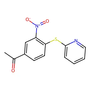 1-[3-Nitro-4-(2-pyridylthio)phenyl]ethan-1-one structure