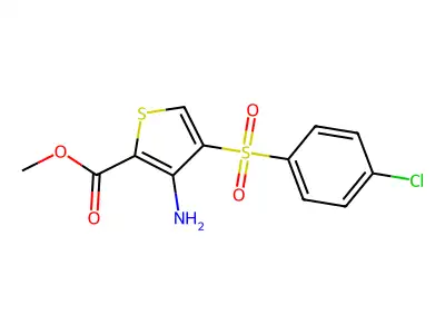 Methyl 3-amino-4-(4-chlorophenyl)sulfonylthiophene-2-carboxylate structure