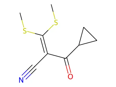 2-(Cyclopropylcarbonyl)-3,3-di(methylthio)acrylonitrile structure