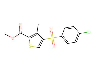 Methyl 4-[(4-chlorophenyl)sulfonyl]-3-methylthiophene-2-carboxylate structure
