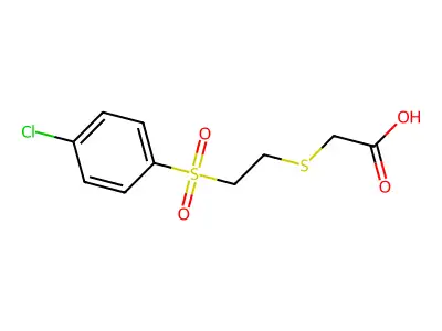 2-({2-[(4-Chlorophenyl)sulfonyl]ethyl}thio)acetic acid structure