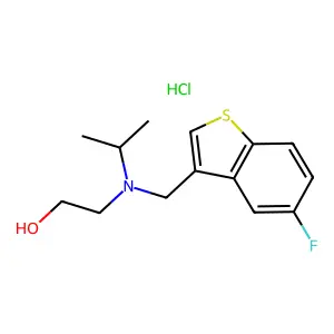 Ethanol, 2-(((5-fluorobenzo(b)thien-3-yl)methyl)isopropylamino)-, hydrochloride structure