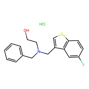 Ethanol, 2-(benzyl((5-fluorobenzo(b)thien-3-yl)methyl)amino)-, hydrochloride structure