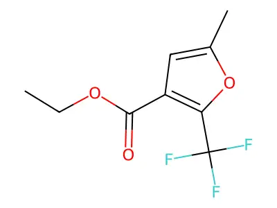 Ethyl 5-methyl-2-(trifluoromethyl)furan-3-carboxylate structure