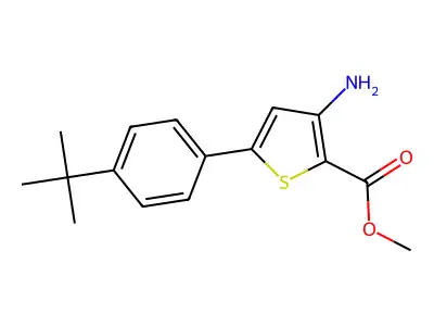 Methyl 3-amino-5-(4-tert-butylphenyl)thiophene-2-carboxylate structure