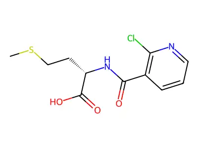 (2S)-2-([(2-Chloropyridin-3-yl)carbonyl]amino)-4-(methylthio)butanoic acid structure