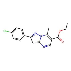 Ethyl 2-(4-chlorophenyl)-7-methylpyrazolo(1,5-a)pyrimidine-6-carboxylate structure
