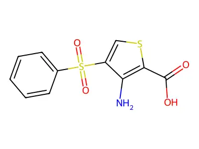 3-Amino-4-(phenylsulfonyl)thiophene-2-carboxylic acid structure
