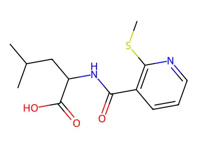 4-Methyl-2-({[2-(methylthio)pyridin-3-yl]carbonyl}amino)pentanoic acid structure