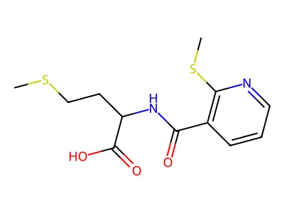 4-(Methylsulfanyl)-2-{[2-(methylsulfanyl)pyridin-3-yl]formamido}butanoic acid structure