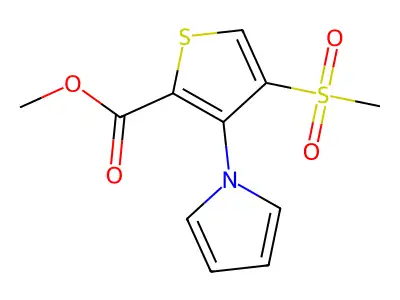 Methyl 4-(methanesulfonyl)-3-(1H-pyrrol-1-yl)thiophene-2-carboxylate structure