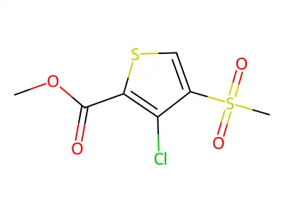 2-Thiophenecarboxylic acid, 3-(chlorosulfonyl)-, methyl ester structure