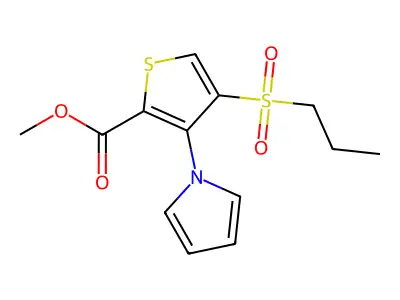 Methyl 4-(propylsulfonyl)-3-(1h-pyrrol-1-yl)thiophene-2-carboxylate structure