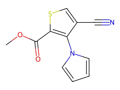 methyl 4-cyano-3-(1H-pyrrol-1-yl)thiophene-2-carboxylate structure
