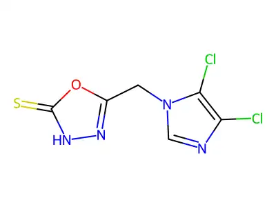 5-[(4,5-dichloro-1H-imidazol-1-yl)methyl]-1,3,4-oxadiazole-2-thiol structure