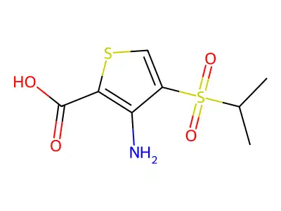 3-Amino-4-(isopropylsulfonyl)thiophene-2-carboxylic acid structure