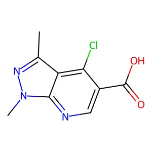 4-Chloro-1,3-dimethyl-1H-pyrazolo[3,4-b]pyridine-5-carboxylic acid structure