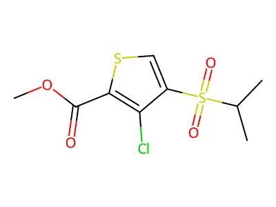 3-Chloro-4-(propane-2-sulfonyl)-thiophene-2-carboxylic acid methyl ester structure