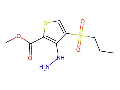 Methyl 3-hydrazino-4-(propylsulfonyl)thiophene-2-carboxylate structure