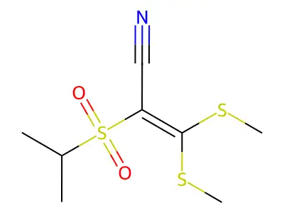 2-(Isopropylsulfonyl)-3,3-di(methylthio)acrylonitrile structure