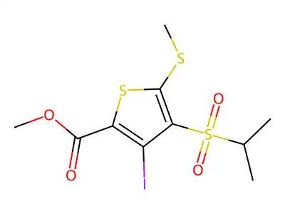 Methyl 3-iodo-4-(isopropylsulfonyl)-5-(methylthio)thiophene-2-carboxylate structure