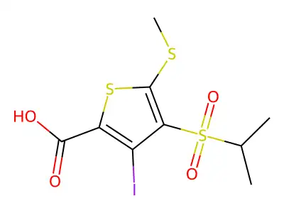 3-Iodo-4-(isopropylsulfonyl)-5-(methylthio)thiophene-2-carboxylic acid structure