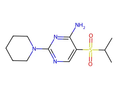 5-(Isopropylsulfonyl)-2-piperidinopyrimidin-4-amine structure
