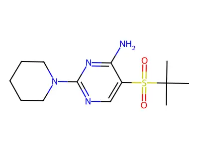 5-(Tert-butylsulfonyl)-2-piperidinopyrimidin-4-amine structure