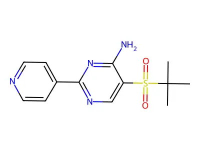 5-(tert-Butylsulfonyl)-2-(4-pyridyl)pyrimidin-4-amine structure