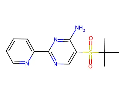 5-(2-Methylpropane-2-sulfonyl)-2-(pyridin-2-yl)pyrimidin-4-amine structure