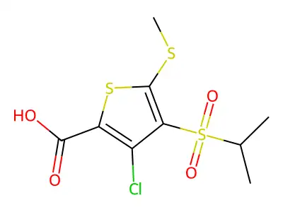 3-Chloro-4-(isopropylsulfonyl)-5-(methylthio)thiophene-2-carboxylic acid structure