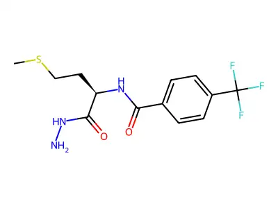 N-[(2R)-1-hydrazinyl-4-methylsulfanyl-1-oxobutan-2-yl]-4-(trifluoromethyl)benzamide structure