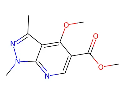 methyl 4-methoxy-1,3-dimethyl-1H-pyrazolo[3,4-b]pyridine-5-carboxylate structure