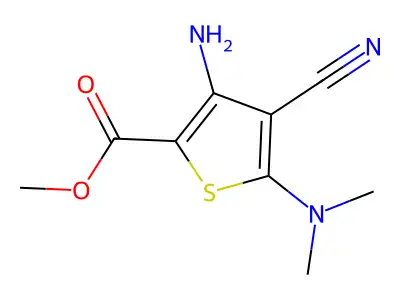 Methyl 3-amino-4-cyano-5-(dimethylamino)thiophene-2-carboxylate structure