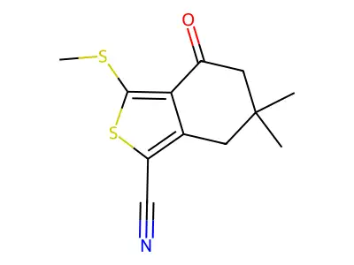 6,6-Dimethyl-3-(methylthio)-4-oxo-4,5,6,7-tetrahydrobenzo[c]thiophene-1-carbonitrile structure
