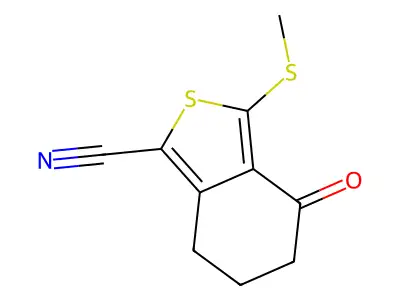 3-(Methylthio)-4-oxo-4,5,6,7-tetrahydro-2-benzothiophene-1-carbonitrile structure