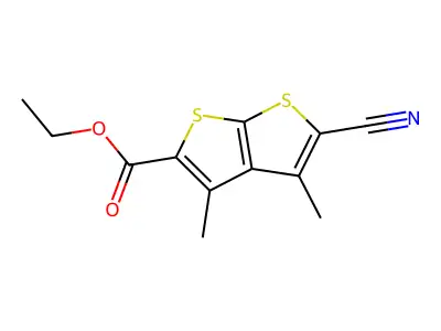 Ethyl 5-cyano-3,4-dimethylthieno[2,3-b]thiophene-2-carboxylate structure