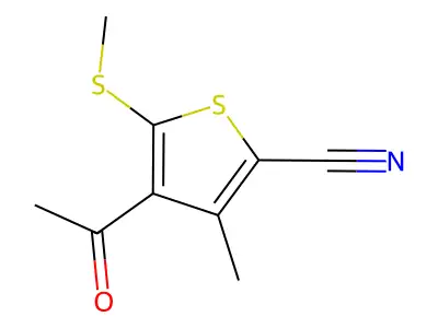 4-Acetyl-3-methyl-5-(methylthio)thiophene-2-carbonitrile structure