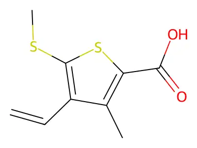 3-Methyl-5-(methylthio)-4-vinylthiophene-2-carboxylic acid structure