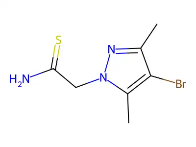 2-(4-bromo-3,5-dimethyl-1H-pyrazol-1-yl)ethanethioamide structure