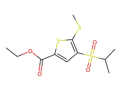 Ethyl 5-methylsulfanyl-4-propan-2-ylsulfonylthiophene-2-carboxylate structure