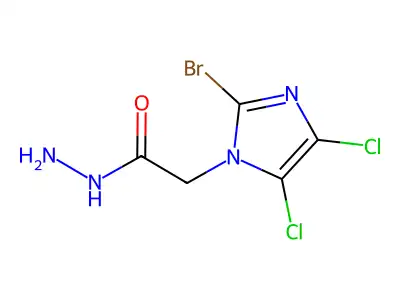 2-(2-bromo-4,5-dichloro-1H-imidazol-1-yl)ethanohydrazide structure