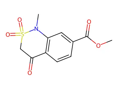 Methyl 1-methyl-2,2,4-trioxo-1,2,3,4-tetrahydro-2,1-benzothiazine-7-carboxylate structure