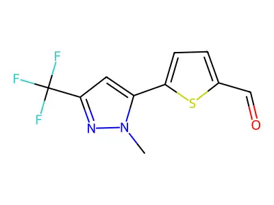 5-(1-Methyl-3-(trifluoromethyl)-1H-pyrazol-5-yl)thiophene-2-carbaldehyde structure