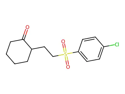 2-[2-[(4-Chlorophenyl)sulfonyl]ethyl]cyclohexan-1-one structure