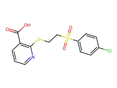 2-[2-(4-chlorophenyl)sulfonylethylsulfanyl]pyridine-3-carboxylic Acid structure