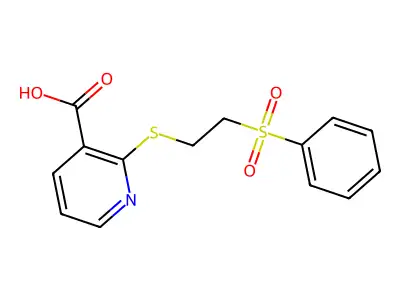 2-[2-(Phenylsulfonyl)ethylthio]nicotinic acid structure