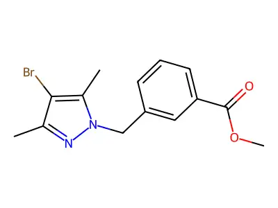 methyl 3-[(4-bromo-3,5-dimethyl-1H-pyrazol-1-yl)methyl]benzoate structure