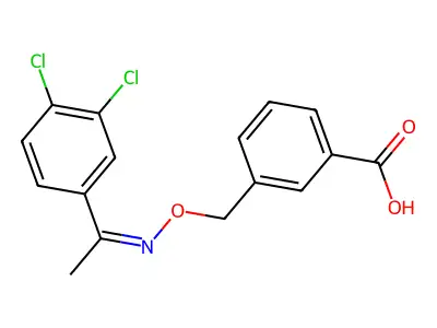 3-[[1-(3,4-Dichlorophenyl)ethylideneamino]oxymethyl]benzoic acid structure