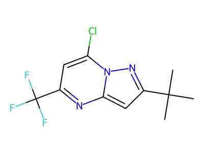 2-Tert-butyl-7-chloro-5-(trifluoromethyl)pyrazolo[1,5-a]pyrimidine structure